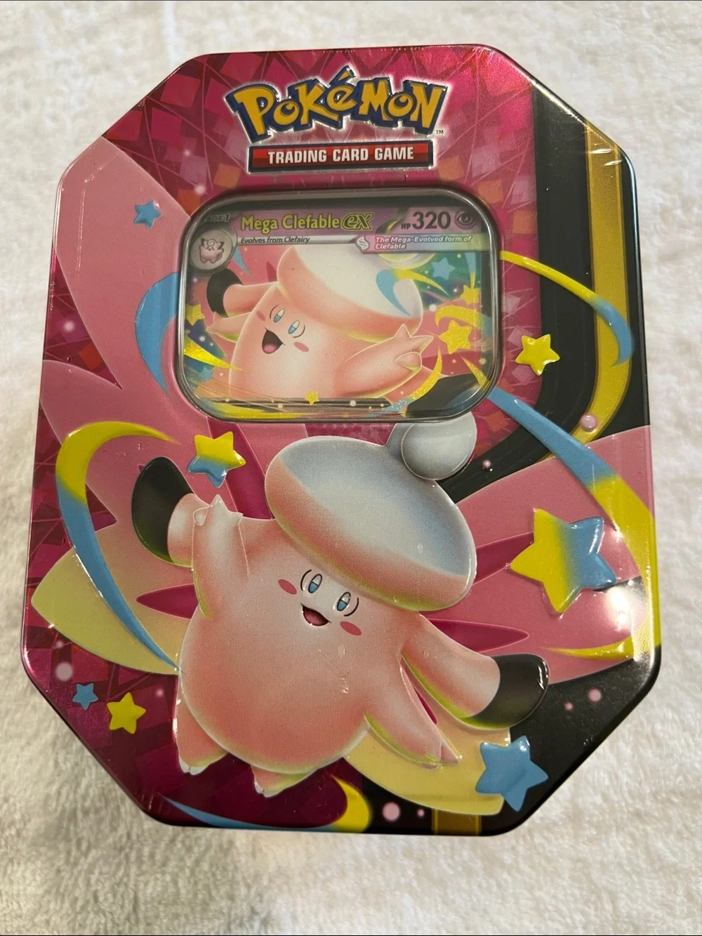 Pokemon Pink Yellow Blue Clefable Tin - Kids Accessories